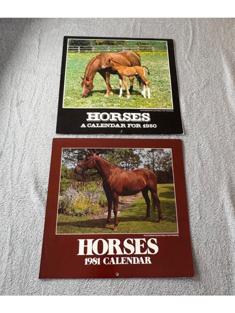 Vintage Horse Calendars 1980 1981 Crown Publishers Equestrian